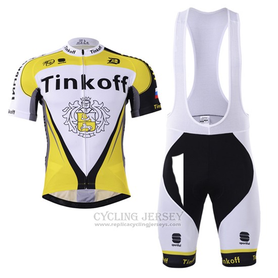 2017 Cycling Jersey Tinkoff Yellow Short Sleeve and Bib Short